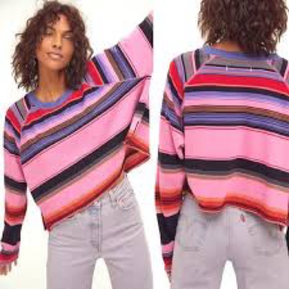Free people baja striped long sleeve